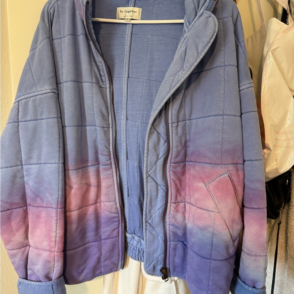 Gradient Purple and Pink Quilted Jacket